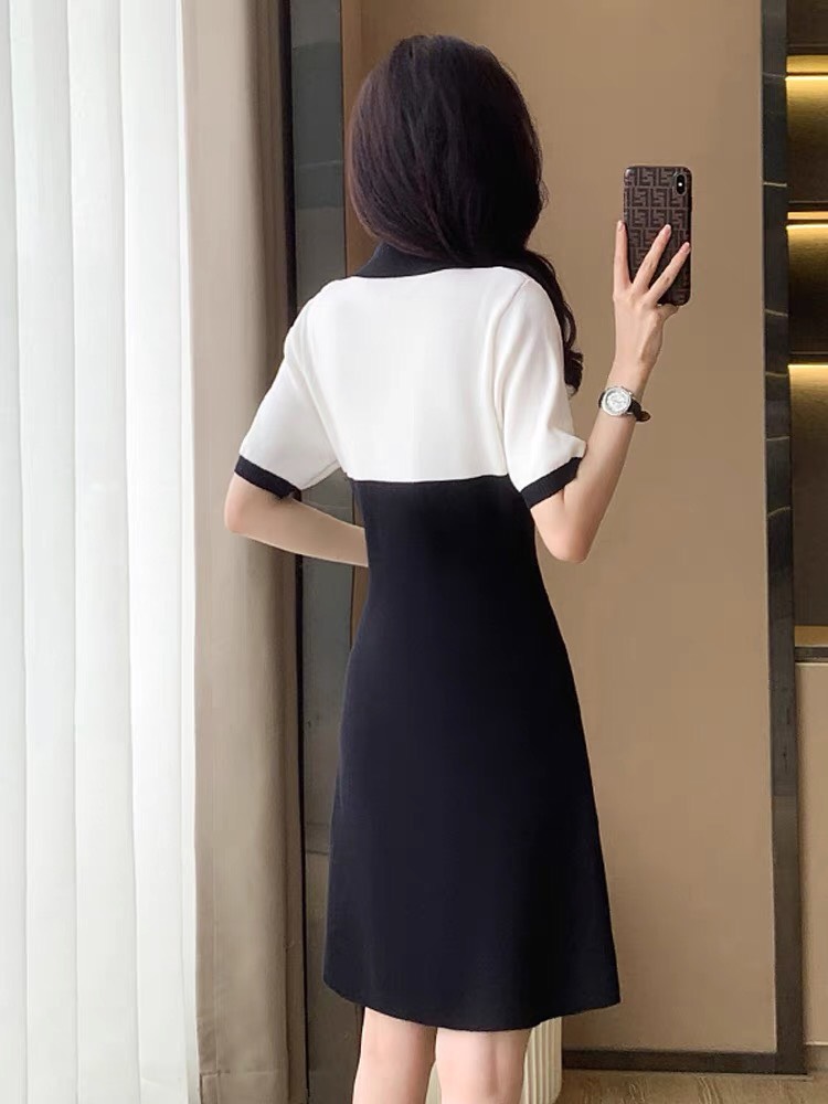ĐẦM LEN TRẮNG ĐEN TÚI PK D101